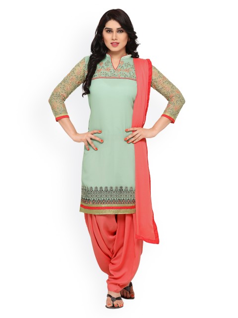 

Kvsfab Grey & Pink Silk Georgette Unstitched Dress Material