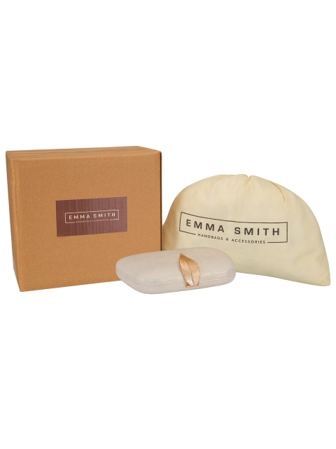 

EMMA SMITH Off White & Gold-Toned Box Clutch