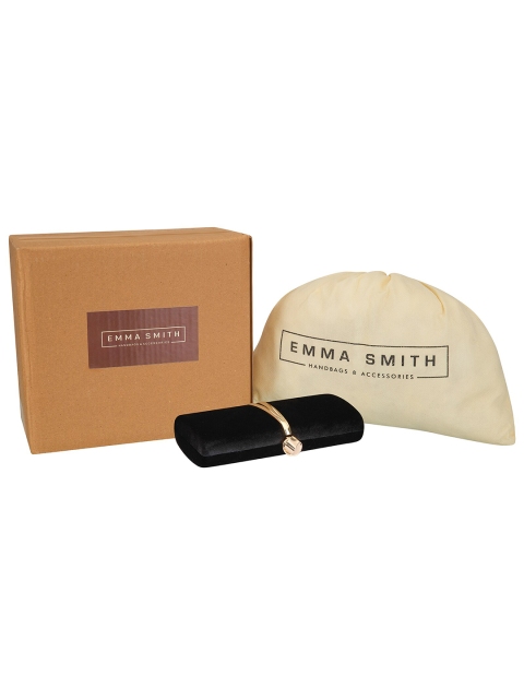 

EMMA SMITH Women Black Solid Clutche