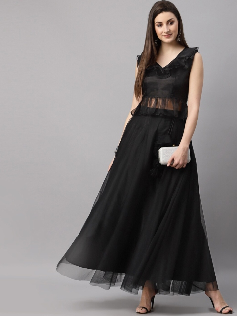 

NEUDIS Women Black Solid Co-Ords