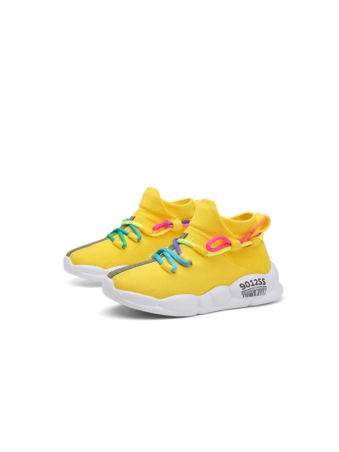 

Hopscotch Girls Yellow Printed Lace Athletic Shoes
