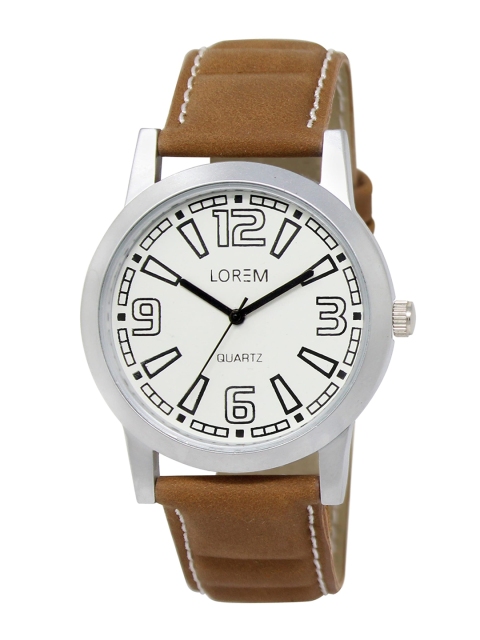 

FERRIZZO Men White Dial & Brown Bracelet Style Straps Analogue Watch LR15