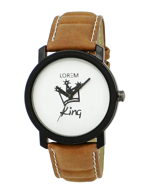 

FERRIZZO Men White Dial & Brown Straps Analogue Watch LR18
