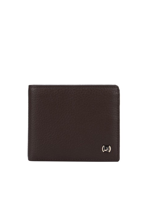 

Da Milano Men Brown Textured Leather Two Fold Wallet