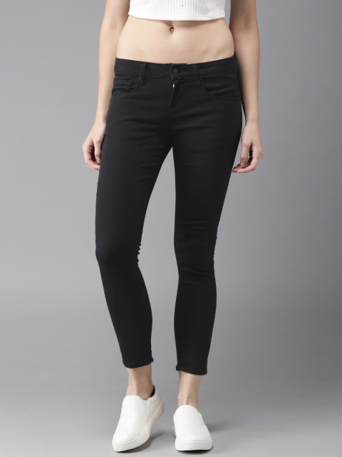 

Moda Rapido Women Black Skinny Fit Mid-Rise Ankle Length Clean Look Jeans