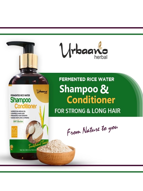 

Urbaano Herbal Fermented Rice Water Shampoo & Conditioner, Off white