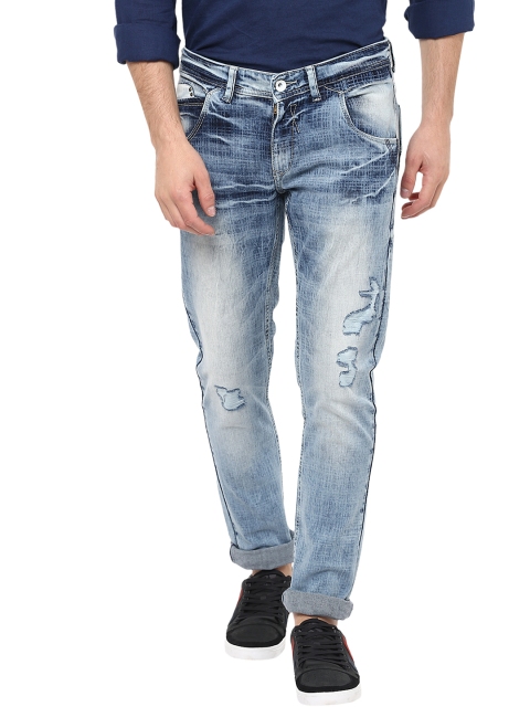 

SPYKAR Men Blue Skinny Fit Low-Rise Mildly Distressed Jeans
