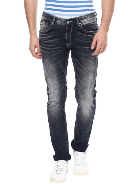 

SPYKAR Men Navy Super-Skinny Fit Low-Rise Clean Look Jeans, Navy blue