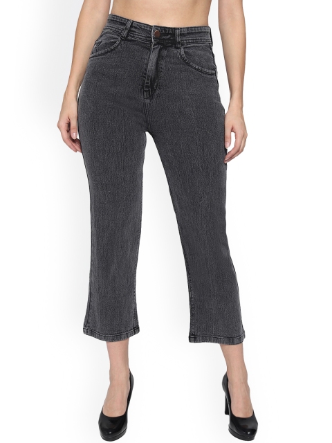 

LIVE OK Women Grey Boyfriend Fit High-Rise Stretchable Jeans