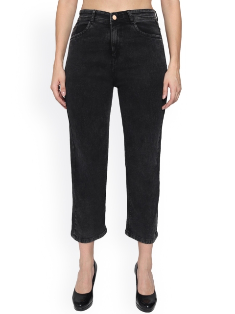 

LIVE OK Women Black Boyfriend Fit High-Rise Stretchable Jeans