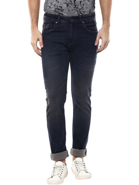 

SPYKAR Men Navy Super-Skinny Fit Low-Rise Clean Look Jeans, Navy blue