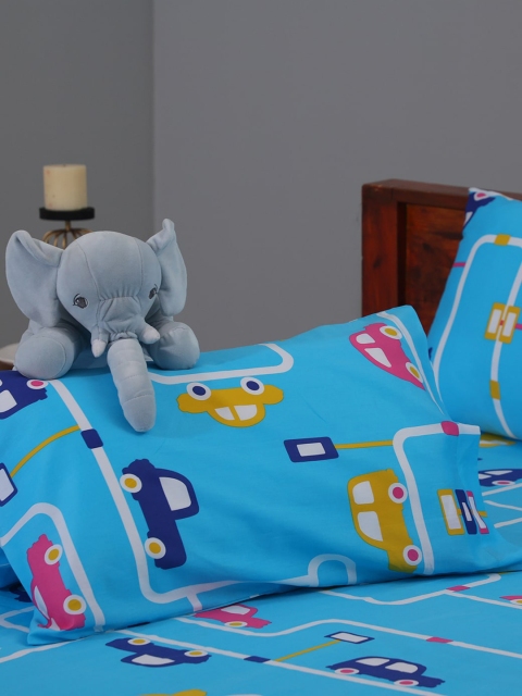 

BLUE DAHLIA Set Of 2 Printed Pure Cotton Pillow Covers