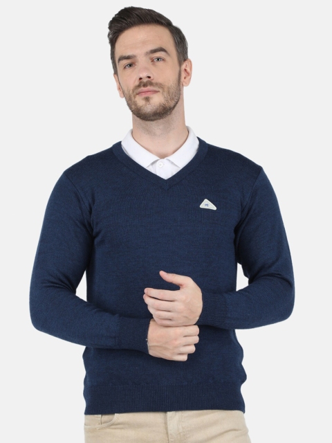 

Monte Carlo Men Blue Pure Wool Pullover