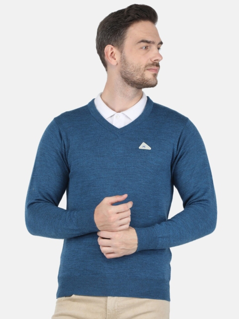 

Monte Carlo Men Blue Solid Sweater