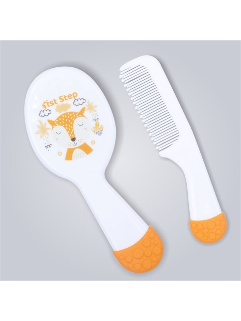 

1st Step Kids White & Orange Colored Solid Brush & Grooming Set