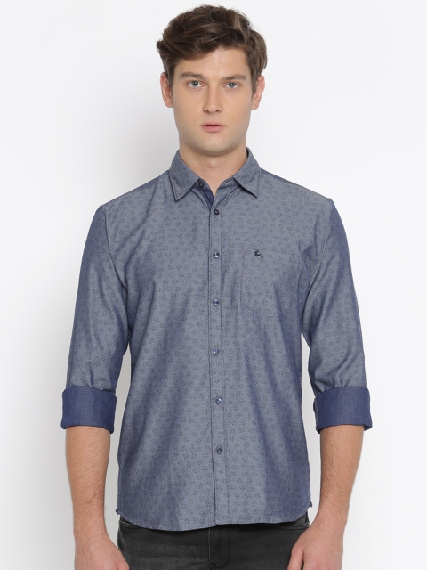 

Parx Men Blue Slim Fit Printed Casual Shirt