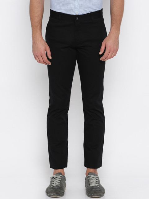 

Parx Men Black Tapered Slim Fit Solid Regular Trousers