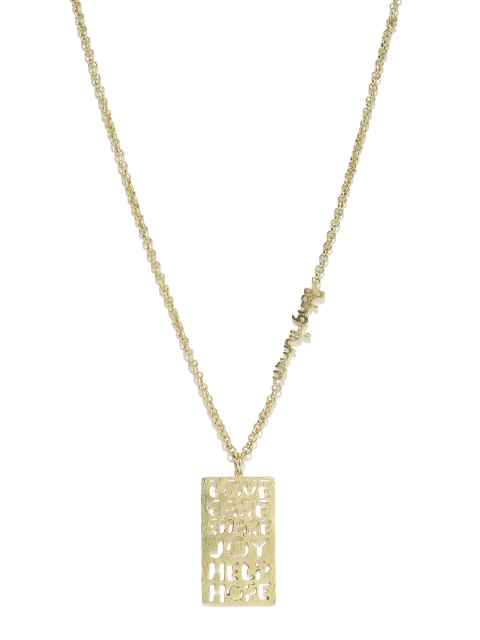 

Being Human Jewellery Unisex Gold-Toned Pendant with Chain