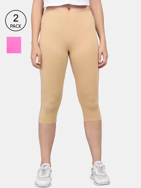 

FRENCH KLEIDER Girls 2 Pink & Beige Capris