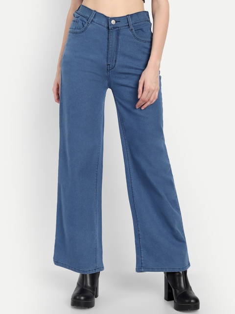 

Next One Women Blue Wide Leg High-Rise Stretchable Jeans