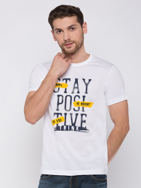 

Status Quo Men White Typography Printed T-shirt