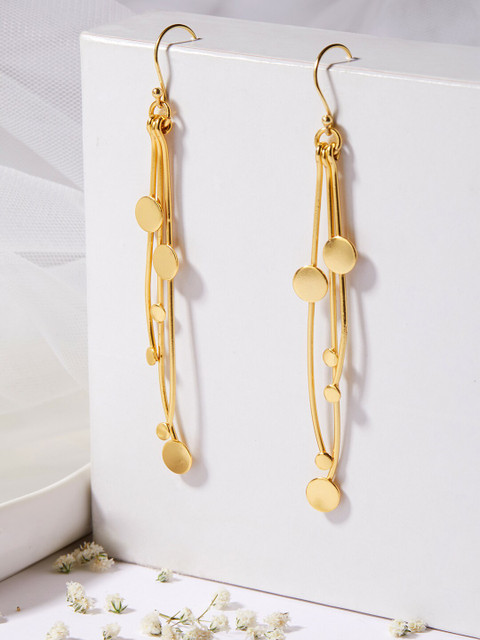 

Rubans Voguish 24K Gold-Toned Classic Long Drop Earrings