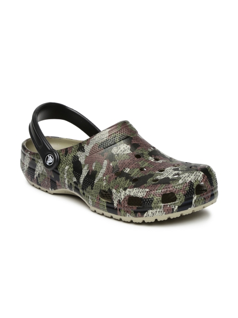 

Crocs Men Olive Green Printed Camo Clogs