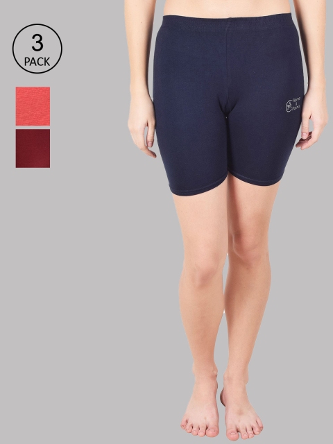 

Apraa & Parma Women Pack Of 3 Navy Blue Slim Fit Cycling Sports Shorts