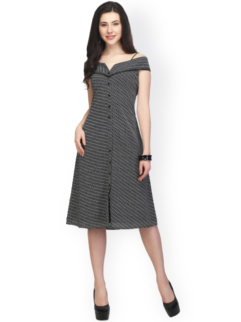 

Eavan Women Black Printed A-Line Dress