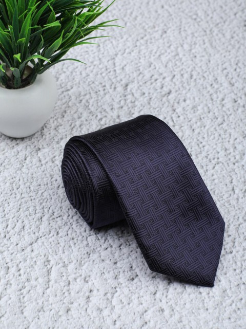 

ELLIS Men Navy Blue Woven Design Broad Tie