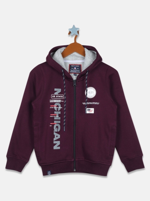 

Monte Carlo Boys Purple Printed Hooded Sweatshirt