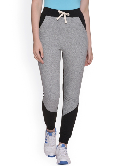 

Campus Sutra Grey & Black Straight Fit Joggers