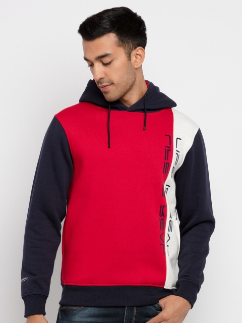 

Status Quo Men Red Colourblocked Sweatshirt