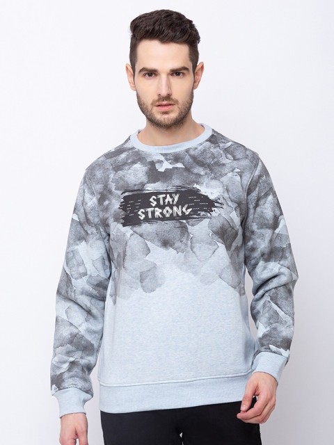 

Status Quo Men Blue Printed Sweatshirt