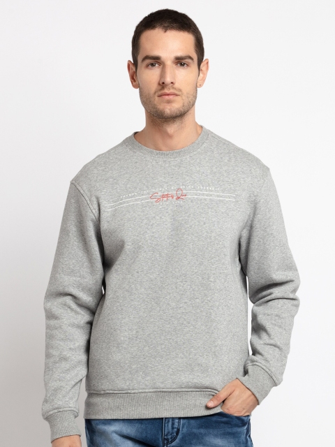 

Status Quo Men Grey Printed Sweatshirt