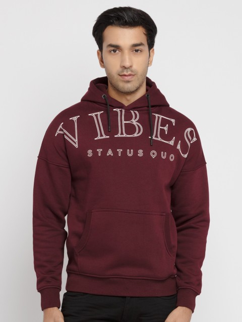 

Status Quo Men Maroon Printed Sweatshirt