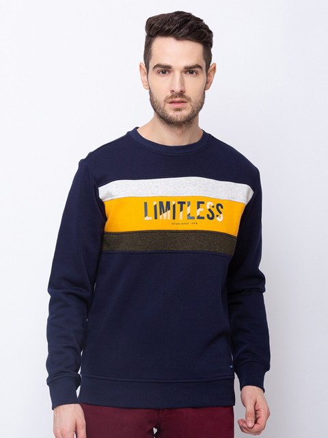 

Status Quo Men Multicoloured Colourblocked Sweatshirt, Multi