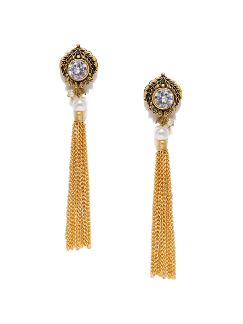 

Zaveri Pearls Gold-Toned Circular Drop Earrings