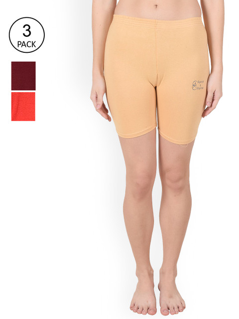 

Apraa & Parma Women Red Slim Fit Cycling Sports Shorts