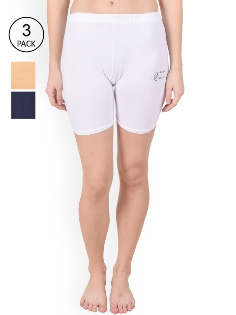 

Apraa & Parma Women Pack of 3 Navy Blue Slim Fit Cycling Sports Shorts