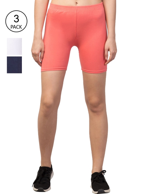 

Apraa & Parma Women Pink Set Of 3 Slim Fit Cycling Sports Shorts