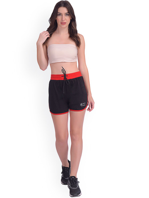 

Apraa & Parma Women Black Low-Rise Training or Gym Sports Short
