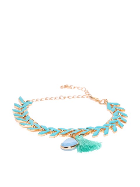 

Pipa Bella Blue & Gold-Toned Tassel Layered Bracelet