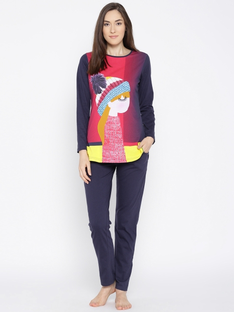 

Sweet Dreams Red & Navy Digital Printed Night suit