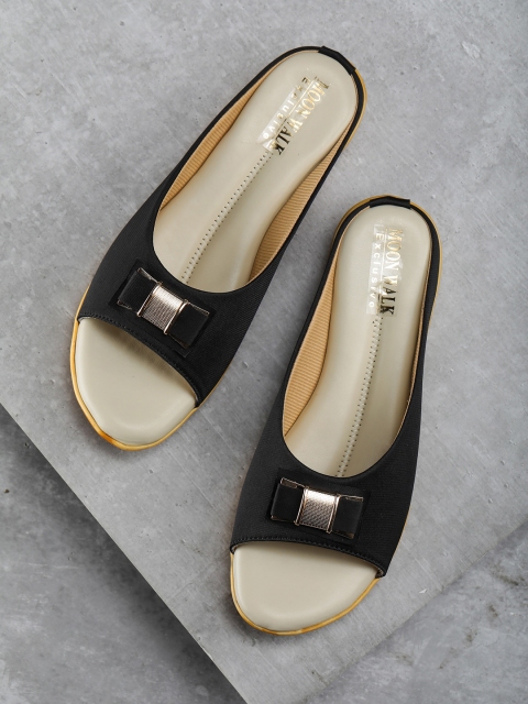 

Moonwalk Women Black & Beige Comfort Casual Heel
