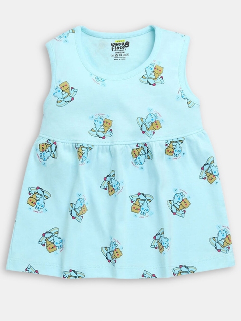 

Hopscotch Girls Blue Printed A-Line Dress