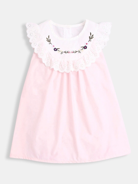 

Hopscotch Girls Pink A-Line Casual Dress