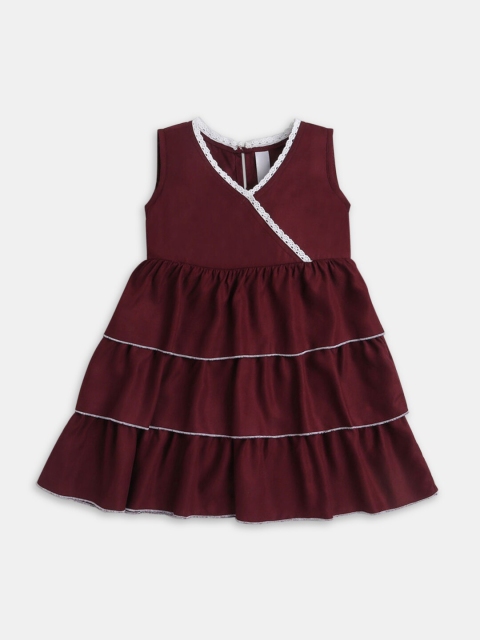 

Hopscotch Girls Maroon Peplum Maxi Dress