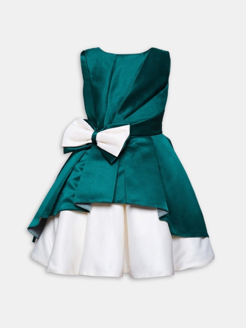 

Hopscotch Green & White Colourblocked Dress
