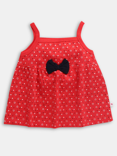 

Hopscotch Girls Red & White Printed A-Line Dress